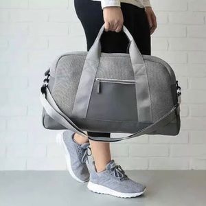 DSW Gray Duffle Bag Gym Weekender Tote Carryall